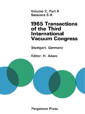 cover image of 1965 Transactions of the Third International Vacuum Congress